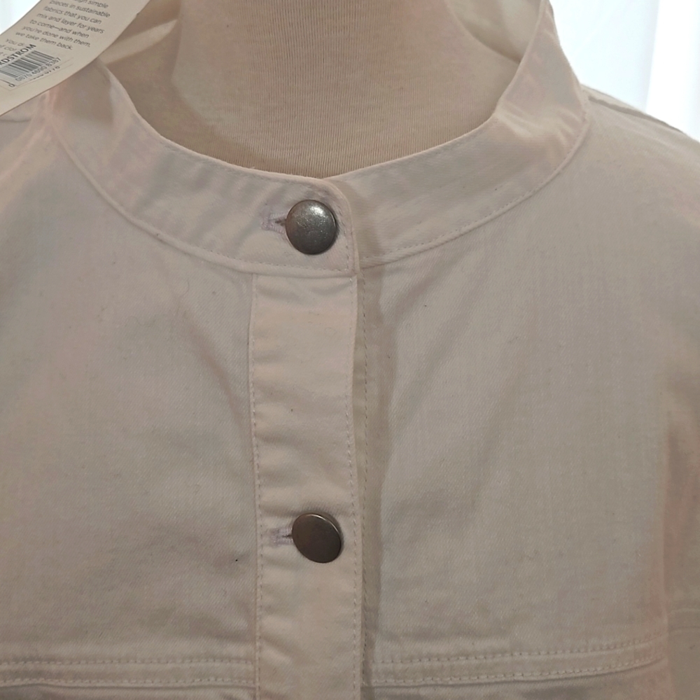 Festival Quiet Luxury  White Denim Jean Jacket New With Tags Plus Size 3x